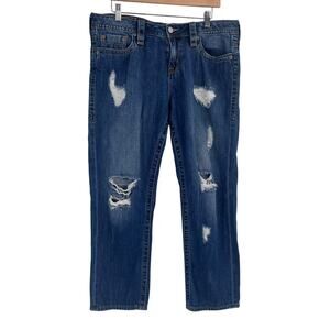 Rock Revival Annabel’s Boyfriend Distressed Straight Crop Jeans Women’s 31